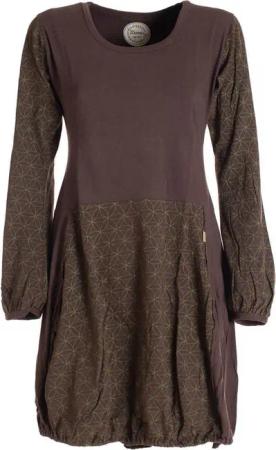Vishes Ballonkleid Langarm Damen-Keid Ballon-Kleid Shirt-Kleid