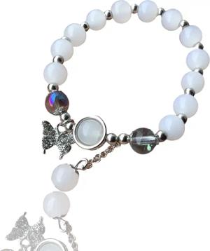 Steinfixx® Armband Echtes Mondstein Perlenarmband mit