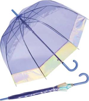 Esprit Stockregenschirm Automatik-Glockenschirm Shiny Border transparent,