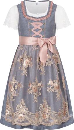 Nübler Dirndl Kinderdirndl Gerhild in Rauchblau