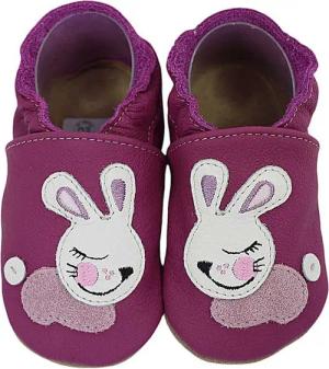 HOBEA-Germany Krabbelschuhe Hase lila Krabbelschuh handgefertigt