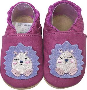 HOBEA-Germany Krabbelschuhe Igel lila Krabbelschuh handgefertigt