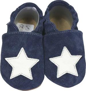 HOBEA-Germany Krabbelschuhe blau mit weißem Stern
