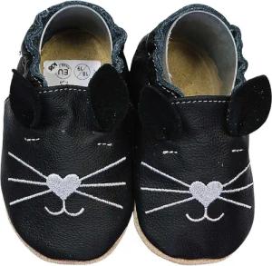 HOBEA-Germany Krabbelschuhe Katze schwarz 18/19 (6