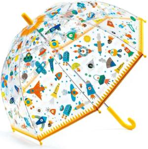 DJECO Stockregenschirm Regenschirm Weltall transparent Raketen