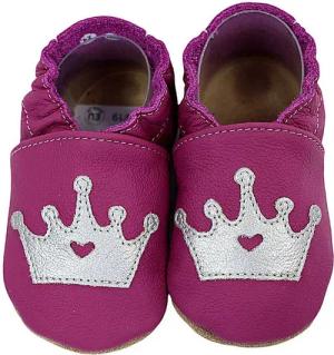 HOBEA-Germany Krabbelschuhe Krone lila Krabbelschuh handgefertigt