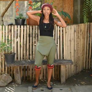virblatt Cargoshorts Haremshose Damen kurz, Baumwolle,