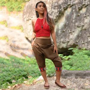 virblatt Cargoshorts Haremshose Damen kurz, Baumwolle,