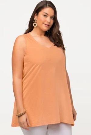 Ulla Popken Longshirt Longtop Naturfärbung A-Linie
