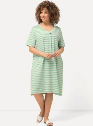 Ulla Popken Jerseykleid Midikleid Ringel A-Linie