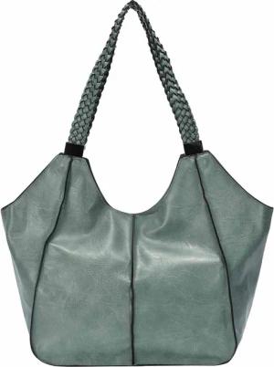 ITALYSHOP24 Schultertasche Damen XXL FLECHTOPTIK Hand-Tasche