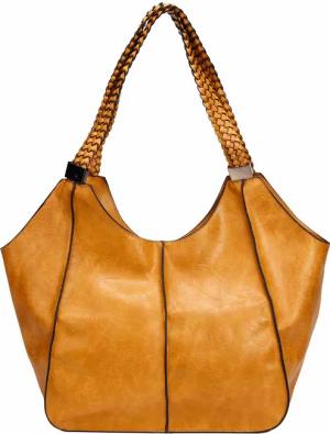 ITALYSHOP24 Schultertasche Damen XXL FLECHTOPTIK Hand-Tasche