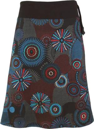 Guru-Shop Minirock Bestickter knielanger Rock, Boho