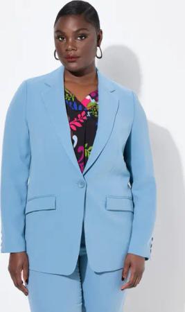 Ulla Popken Blusenblazer Blazer Acetat Reverskragen