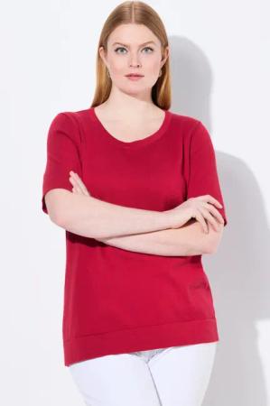 Ulla Popken Strickpullover Twinset-Pullover Rundhals Halbarm