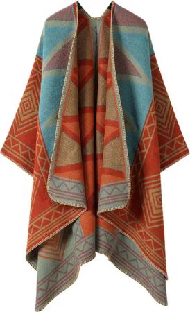 Refttenw Poncho Warmer Damen-Tuch,Vorne öffnender Tuch,Schal