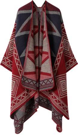 Refttenw Poncho Warmer Damen-Tuch,Vorne öffnender Tuch,Schal