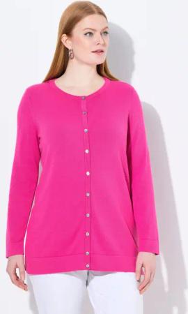 Ulla Popken Strickjacke Twinset-Strickjacke Rundhals Langarm