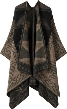 Refttenw Poncho Warmer Damen-Tuch,Vorne öffnender Tuch,Schal