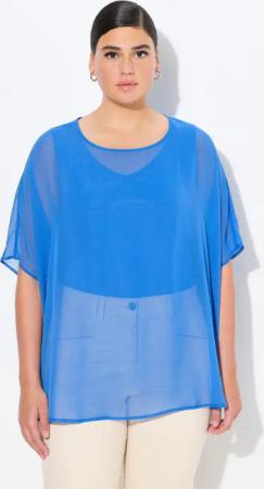 Ulla Popken Druckbluse Chiffonbluse Oversized Rundhals
