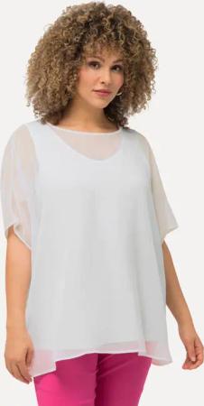 Ulla Popken Druckbluse Chiffonbluse Oversized Rundhals