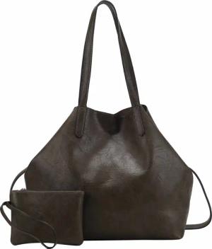 ITALYSHOP24 Schultertasche Damen Tasche SET 2in1
