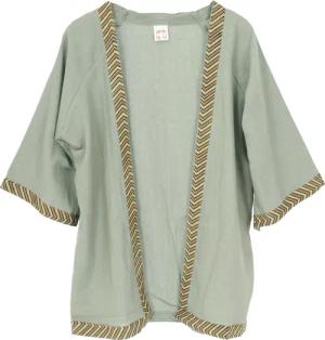 Guru-Shop Kimono Kurzer Kimono, Boho Cardigan,