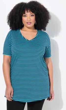 Ulla Popken Longshirt Longshirt Streifen A-Linie