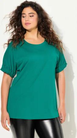Ulla Popken T-Shirt T-Shirt Rüschen-Halbarm Modalmischung