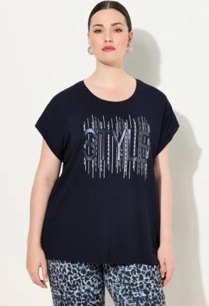 Ulla Popken T-Shirt T-Shirt Ziersteinmotiv Oversized