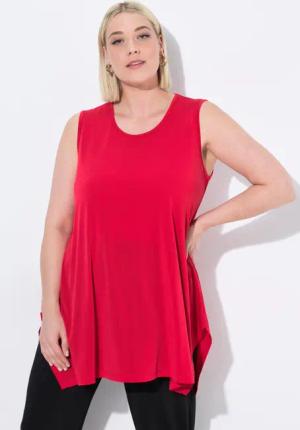 Ulla Popken Longtop Jerseytop Zipfelsaum A-Linie