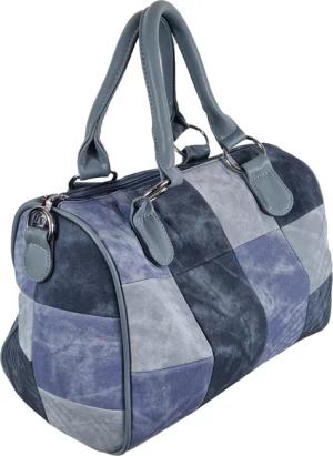 Einkaufszauber Schultertasche Handtasche Bowlingbag Jeans, Jeansstoff