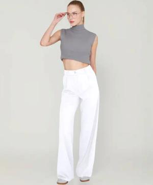 fashionshowcase Palazzohose Damen Stoffhose Marlenehose mit