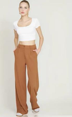 fashionshowcase Palazzohose Damen Stoffhose Marlenehose mit