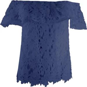 Passioni T-Shirt Sommeroberteil mit floralem Spitzenüberzug