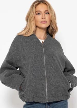 SASSYCLASSY Blusenjacke Oversize Bomberjacke Damen Elegant
