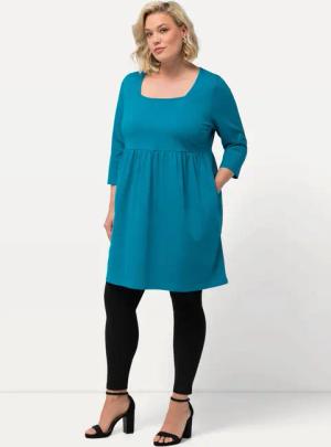Ulla Popken Longshirt Longshirt A-Linie Carree-Ausschnitt