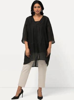 Ulla Popken Sommerjacke Blusenjacke Leinenmix A-Linie