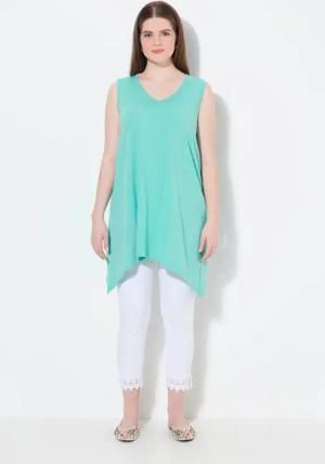 Ulla Popken Longshirt Longtop Zipfelsaum A-Linie