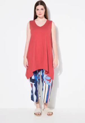 Ulla Popken Longshirt Longtop Zipfelsaum A-Linie