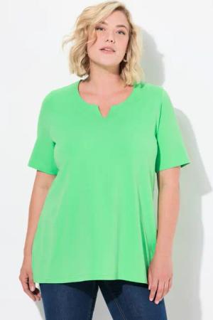 Ulla Popken T-Shirt T-Shirt A-Linie Tunika-Ausschnitt