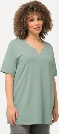 Ulla Popken T-Shirt T-Shirt A-Linie Tunika-Ausschnitt