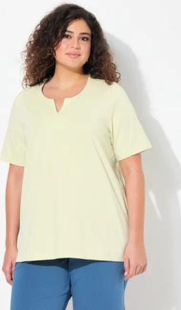 Ulla Popken T-Shirt T-Shirt A-Linie Tunika-Ausschnitt