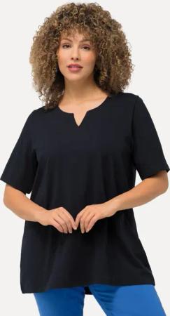Ulla Popken T-Shirt T-Shirt A-Linie Tunika-Ausschnitt