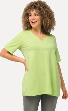 Ulla Popken T-Shirt T-Shirt A-Linie Tunika-Ausschnitt