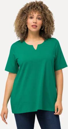 Ulla Popken T-Shirt T-Shirt A-Linie Tunika-Ausschnitt