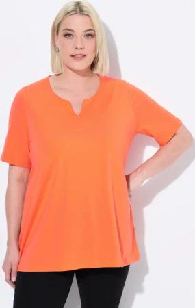 Ulla Popken T-Shirt T-Shirt A-Linie Tunika-Ausschnitt