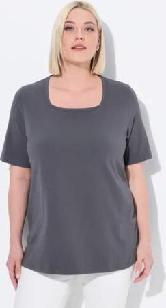 Ulla Popken T-Shirt T-Shirt A-Linie Carré-Ausschnitt