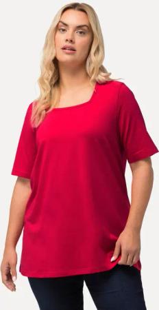 Ulla Popken T-Shirt T-Shirt A-Linie Carré-Ausschnitt
