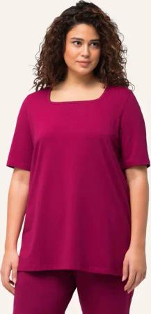 Ulla Popken T-Shirt T-Shirt A-Linie Carré-Ausschnitt